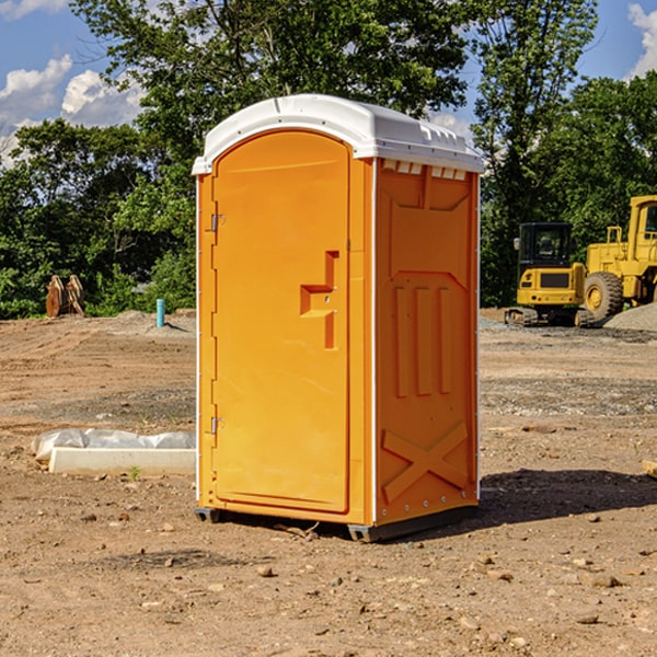 how often are the porta potties cleaned and serviced during a rental period in Parker City IN